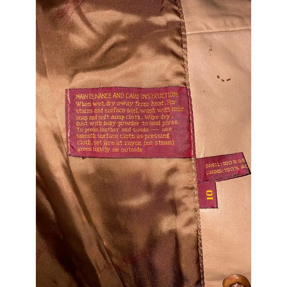 1970s Etienne Aigner Vintage Leather Jacket – Size 10 – Excellent Condition - Picture 10 of 11